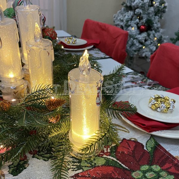 2 Pcs - Elegant LED Warm White Crystal Centerpiece Candle - Image 5