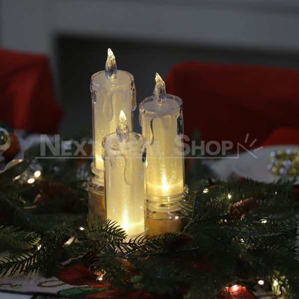 2 Pcs - Elegant LED Warm White Crystal Centerpiece Candle - Image 6