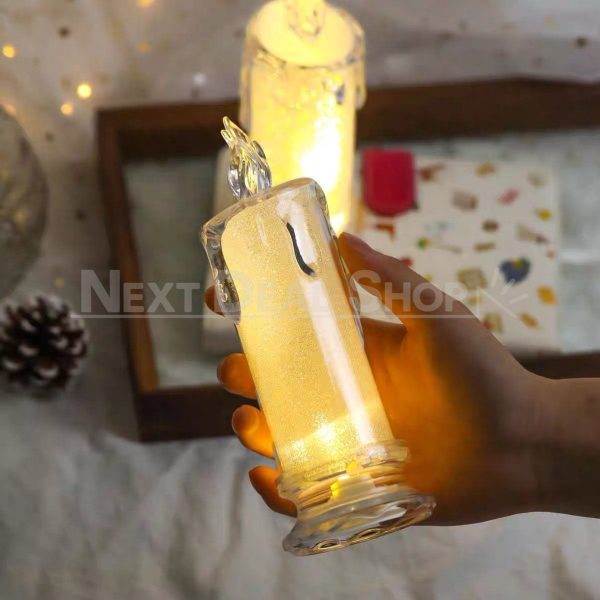 2 Pcs - Elegant LED Warm White Crystal Centerpiece Candle - Image 7