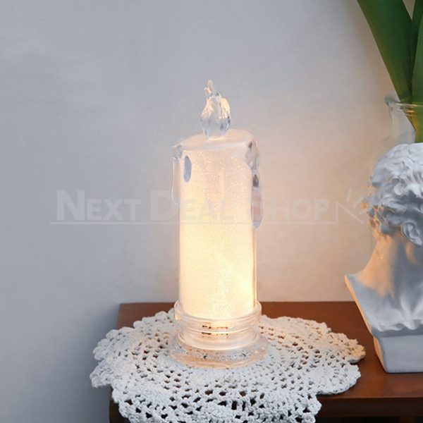 2 Pcs - Elegant LED Warm White Crystal Centerpiece Candle - Image 9