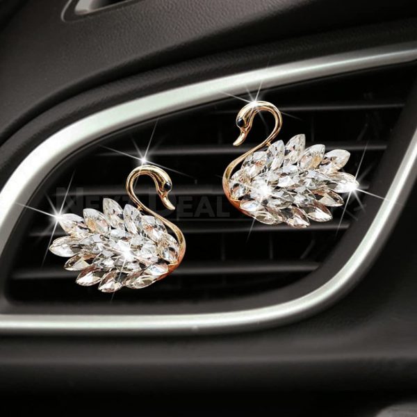 2 Pcs - Rhinestone Swan Car Air Freshener