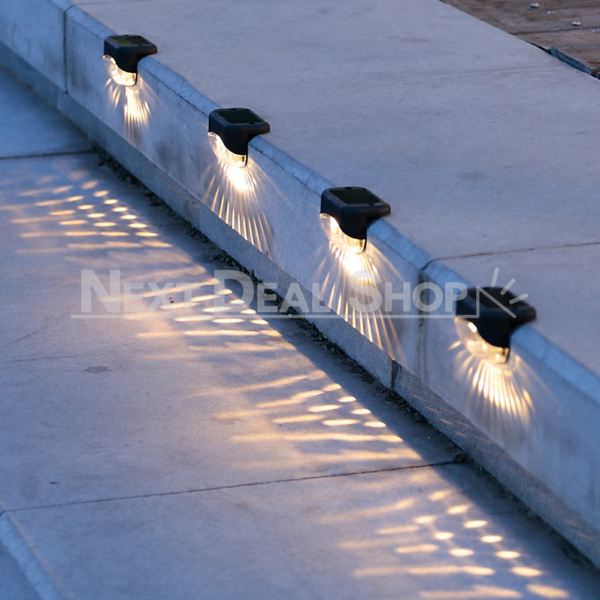 4 Pcs - Solar Powered Sunbeam Pattern Stair Light - Image 2