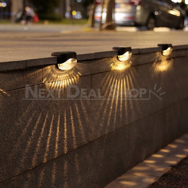 4 Pcs - Solar Powered Sunbeam Pattern Stair Light - Image 12