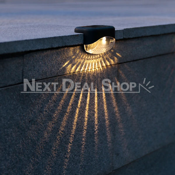 4 Pcs - Solar Powered Sunbeam Pattern Stair Light - Image 10