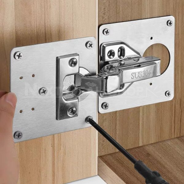 Easy Hinge Repair Kit (1 Stainless Steel Plate + Screws)