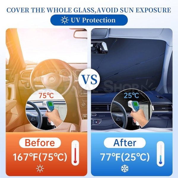 Foldable Windshield Sun Shade Umbrella - Image 3