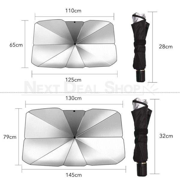 Foldable Windshield Sun Shade Umbrella - Image 7