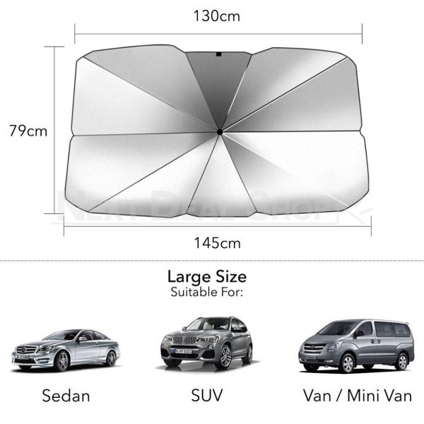 Foldable Windshield Sun Shade Umbrella - Image 9