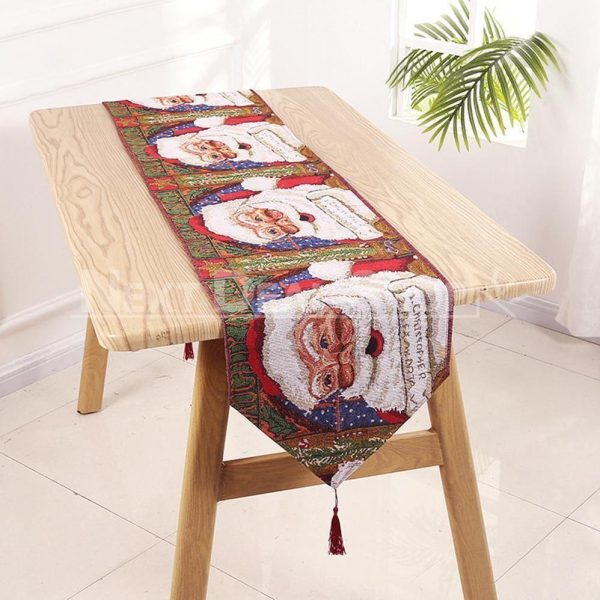 Linen Blend Decorative Table Runner with Tassels - Image 8